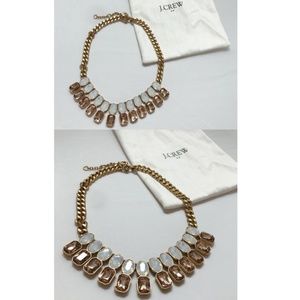 J. Crew crystal & blush pink gold necklace
